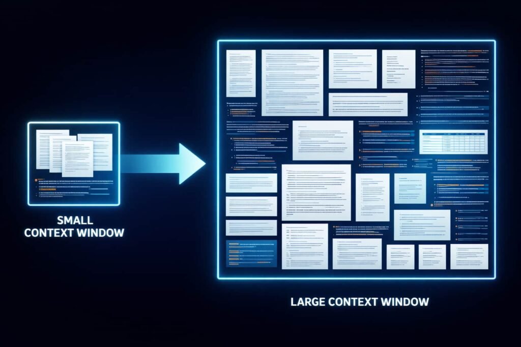 Diagram explaining Claude AI’s million token context window