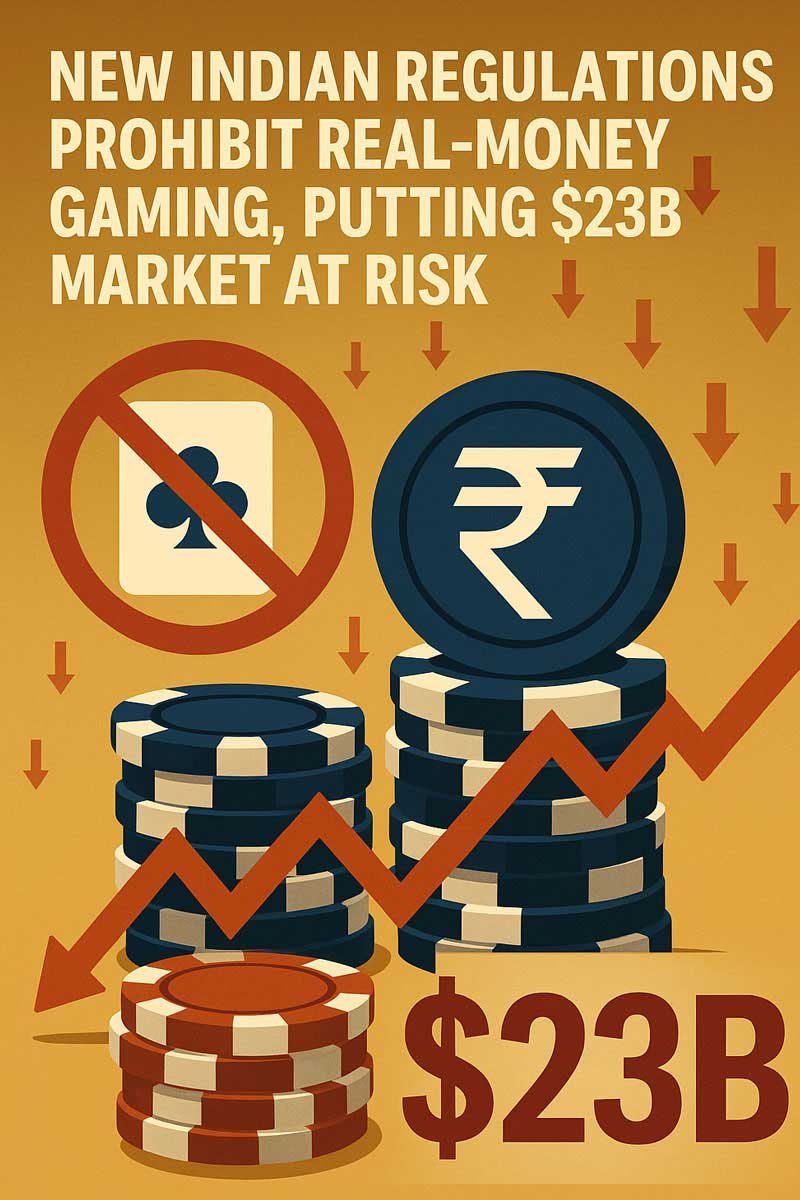 New Indian Regulations Prohibit Real-Money Gaming Putting $23B Market at Risk