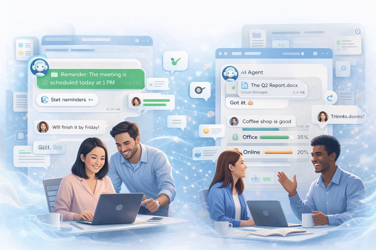 AI agents supporting human collaboration in digital conversations