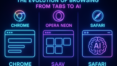 Opera Neon browser interface with AI-powered dashboard.