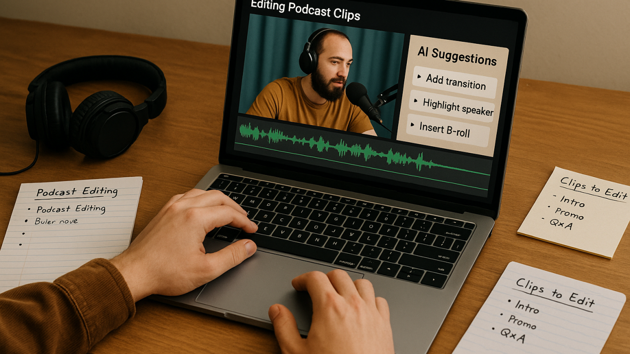 AI-powered editing tools helping podcasters highlight their best moments.