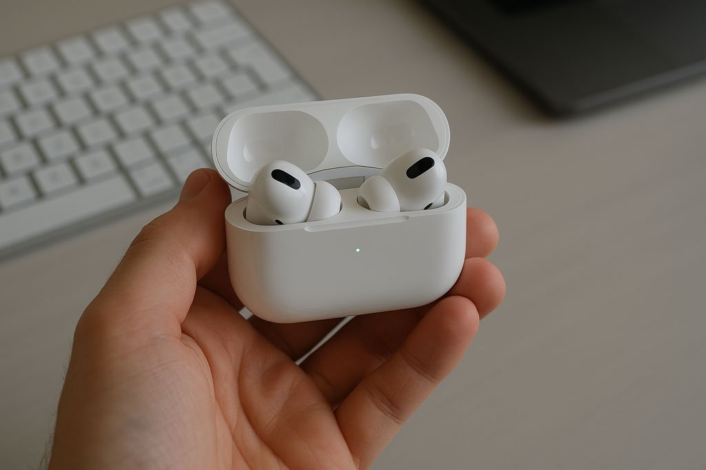 AirPods Pro 3 with MagSafe charging case.