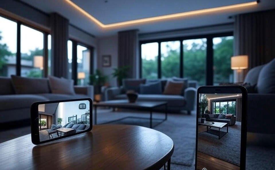 Editorial-style image showing a smart home with Blink cameras and a smartphone displaying the restored live feed.