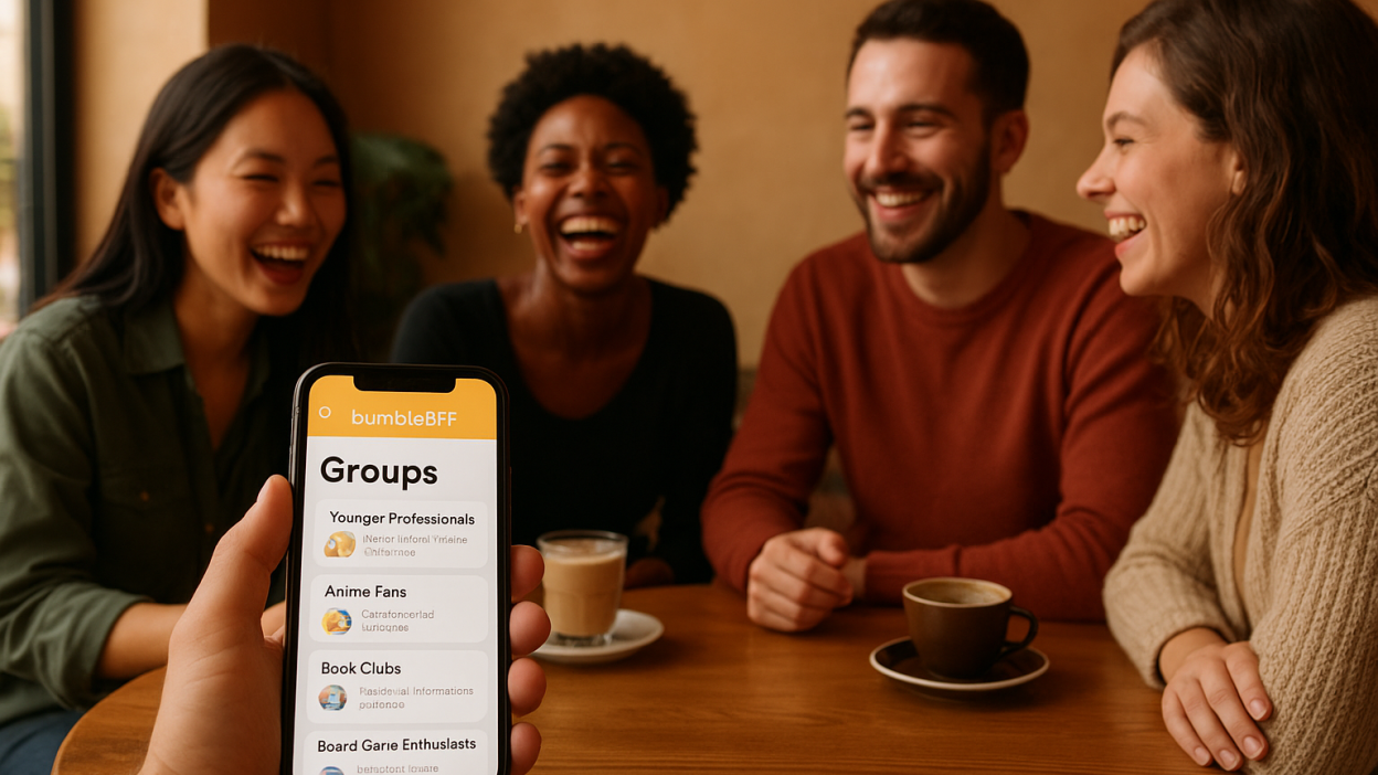 Bumble BFF’s new groups feature.