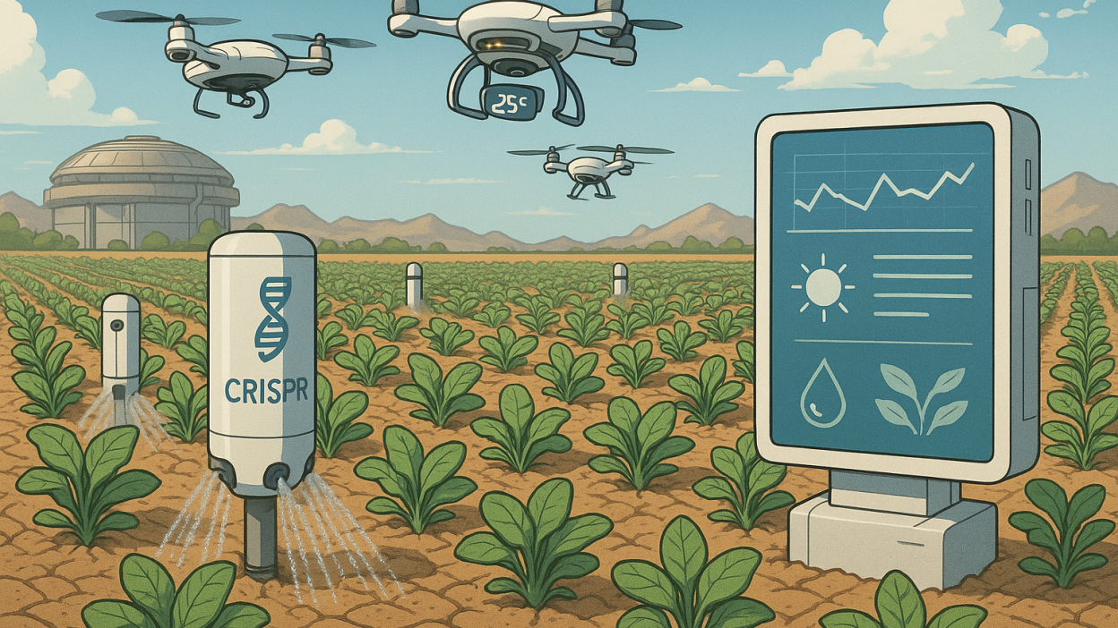 CRISPR crops for drought-resistant farming.