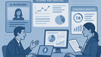 AI recruiting interface analyzing candidate responses for initial job interviews.