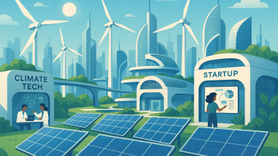 Futuristic city powered by renewable energy and climate tech innovations.