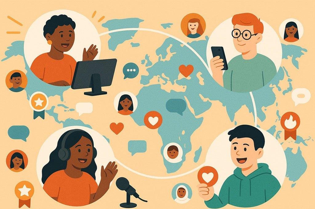 Illustration of Facebook fan challenges and personalized badges enhancing engagement.