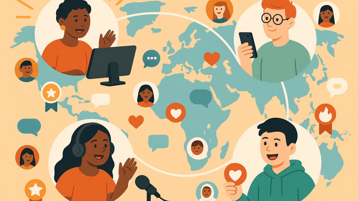 Illustration of Facebook fan challenges and personalized badges enhancing engagement.