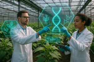 Gene editing in agriculture lab research.