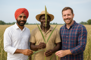 Global farmers using CRISPR biotech solutions.