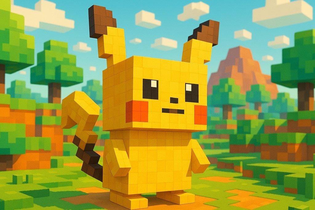 The next Pokémon sports a bold, blocky design reminiscent of Minecraft.