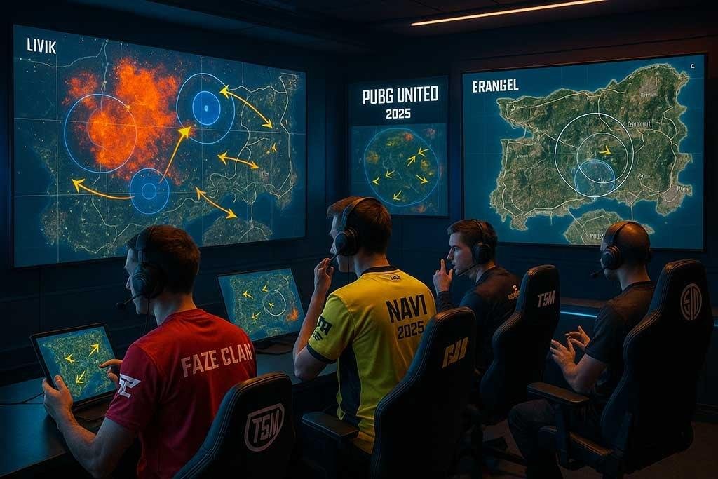 PUBG-UNITED-2025-training-session-with-players-analyzing-maps-strategizing-rotations-and-preparing-mentally-for-battle.