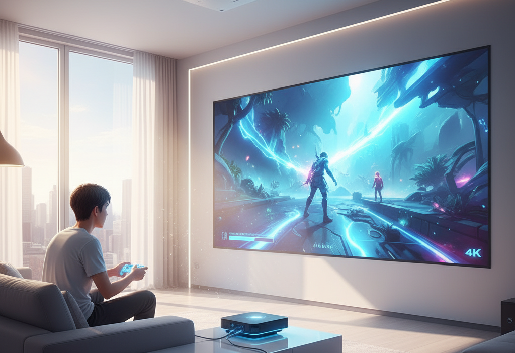 Ultra-bright 4K projector delivering immersive gaming in daylight