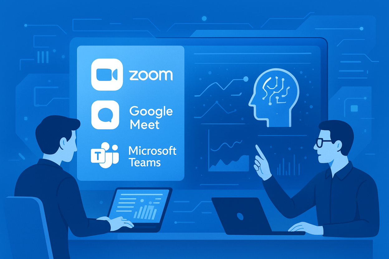 Developers accessing conversation data across multiple platforms with AI analytics overlay