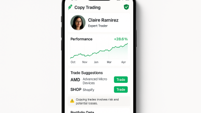 Robinhood copy trading interface on a smartphone showing expert trader profiles, performance graphs, and risk warnings, symbolizing responsible investing and regulatory compliance.