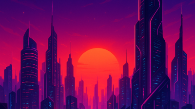 AI-generated neon-lit futuristic cityscape created using Snapchat AI Lens