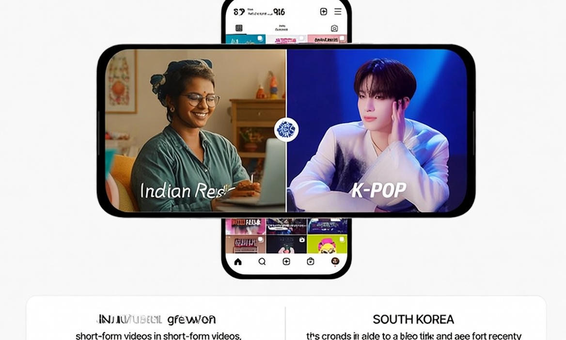 Mockup of Instagram’s Reels-first interface being tested in India and South Korea.