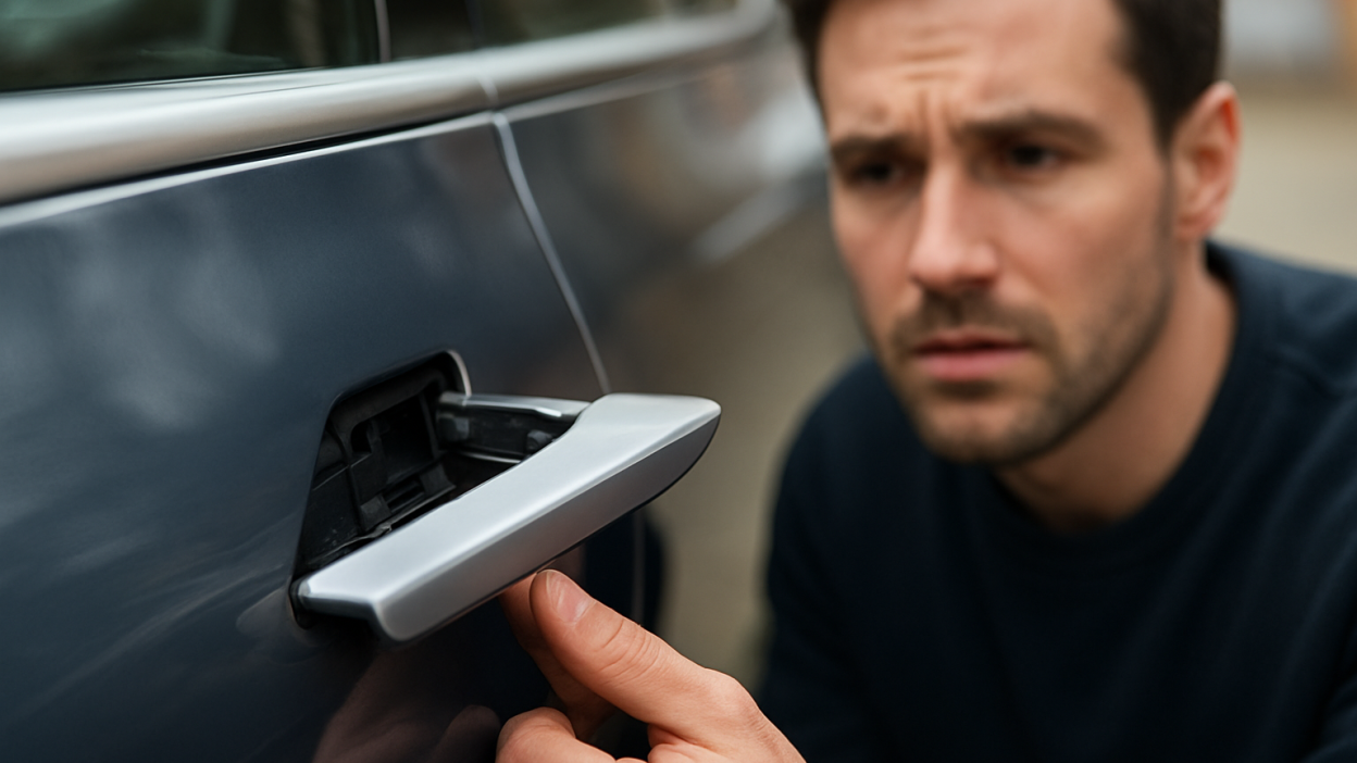 Tesla retractable door handle under scrutiny.