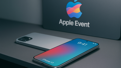 Ultra-thin iPhone 17 concept on a desk with Apple branding, showcasing advanced features and sleek design.