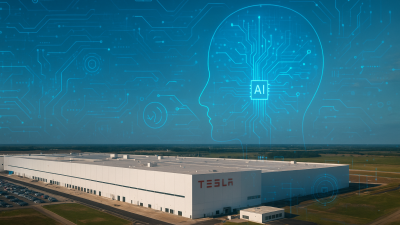 Tesla Gigafactory Texas with AI integration visualized.
