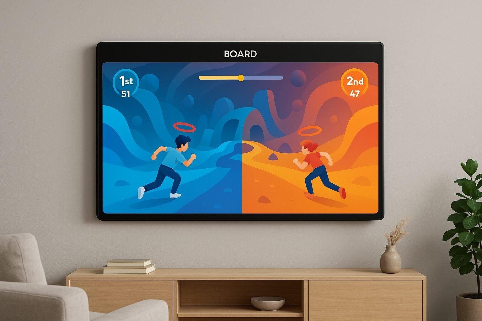 The new Board device bridges gaming and movement through immersive motion-tracking technology.