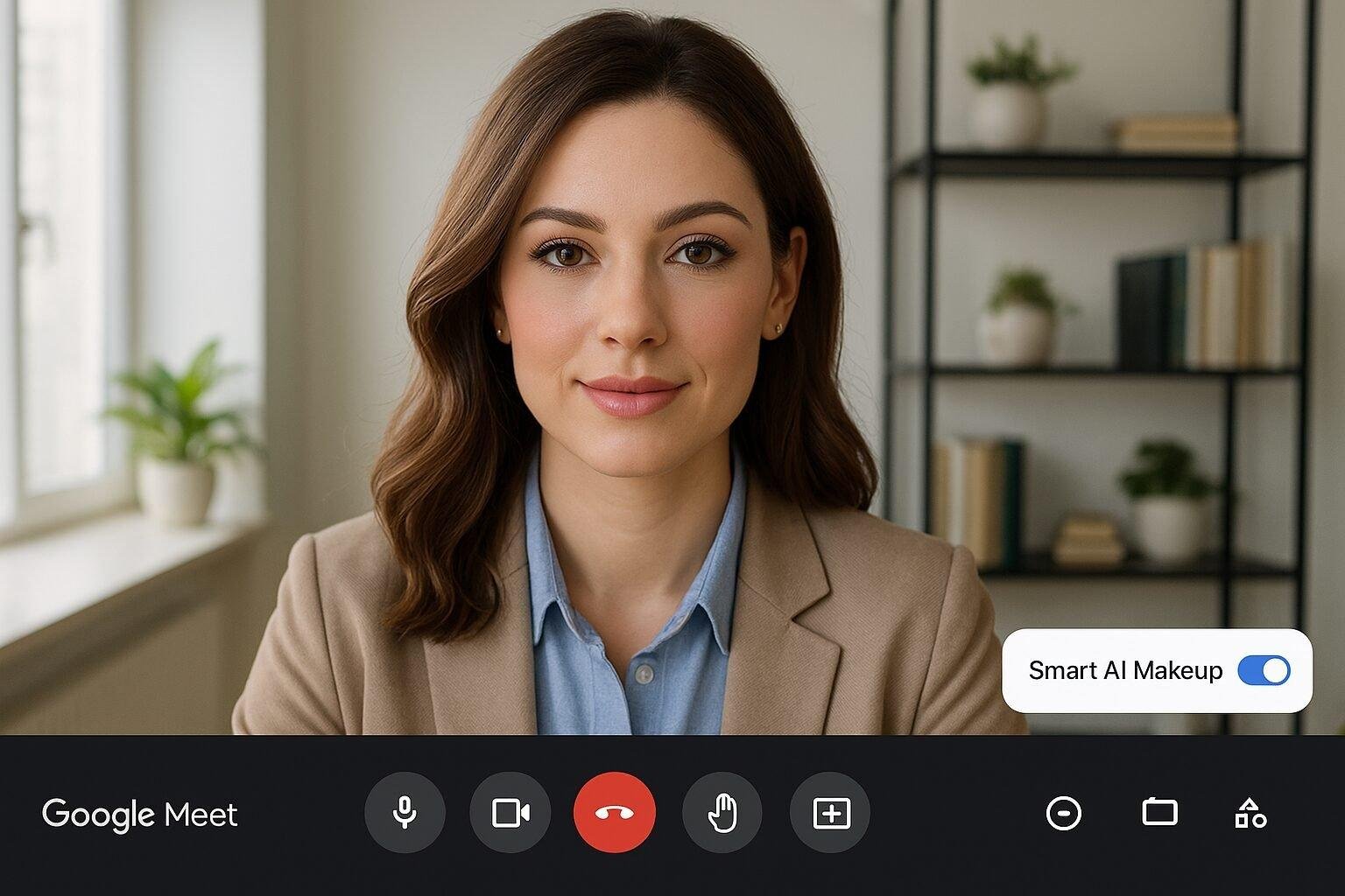 Google Meet Smart AI Makeup Interface