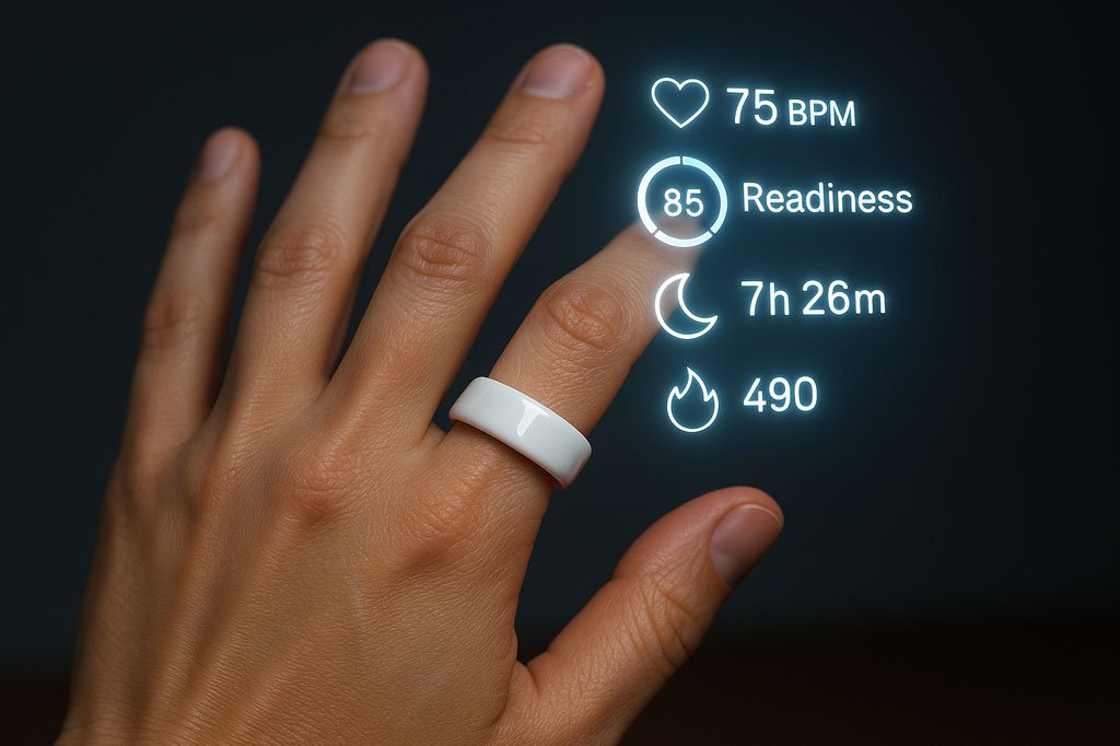 Oura Ring 4 Ceramic showing Health Panel interface