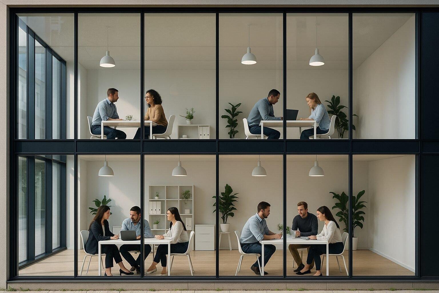 Modern European tech campus with futuristic design