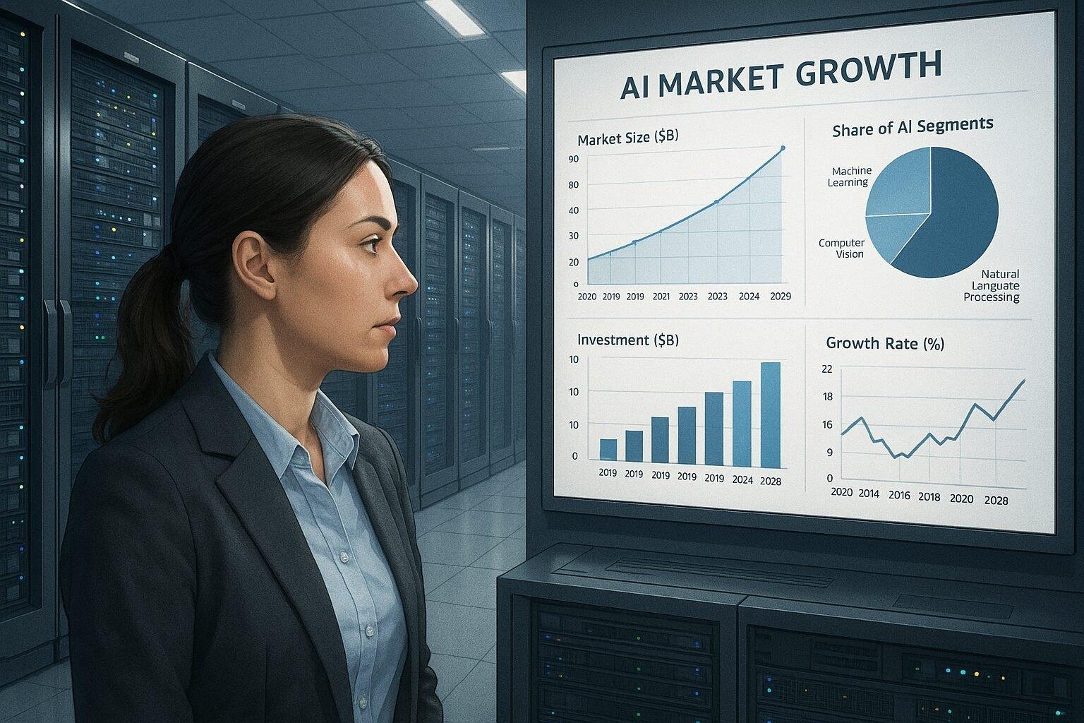 Data center and AI market visualization highlighting temporary slowdown from infrastructure capex.