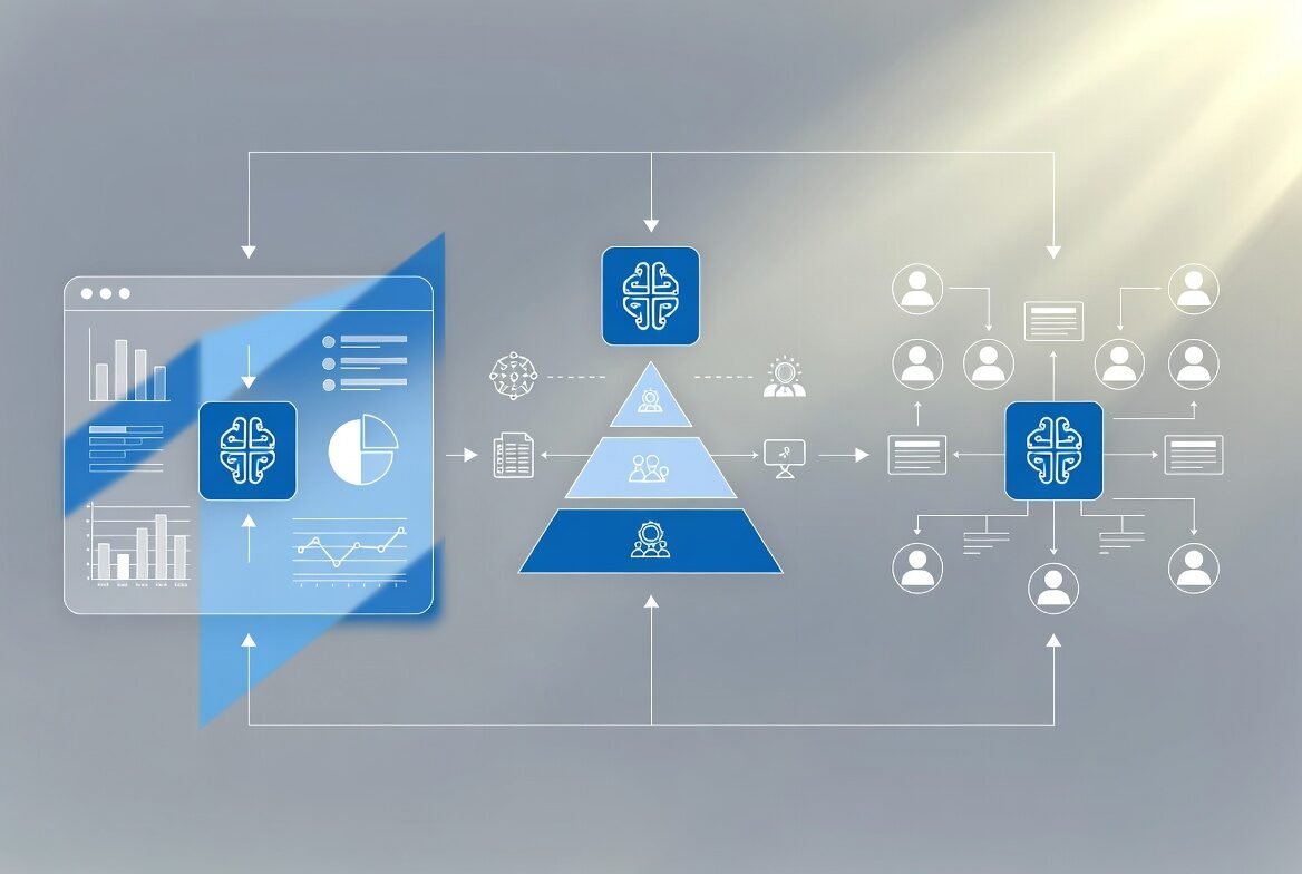 Enterprise leadership overseeing AI-driven operating model