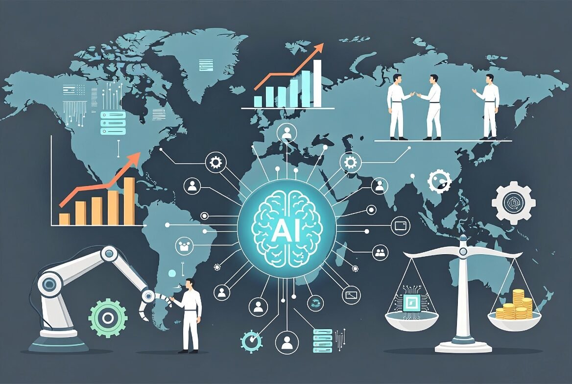 Visualization showing AI transforming productivity, pricing, and labor markets