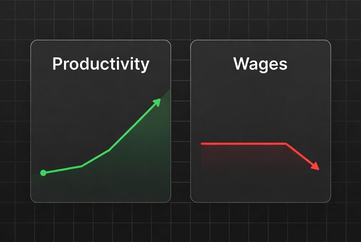 Workers experiencing wage stagnation despite rising productivity