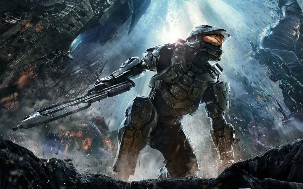 Split-screen co-op gameplay from Halo on PS5, showing two players enjoying the game together.