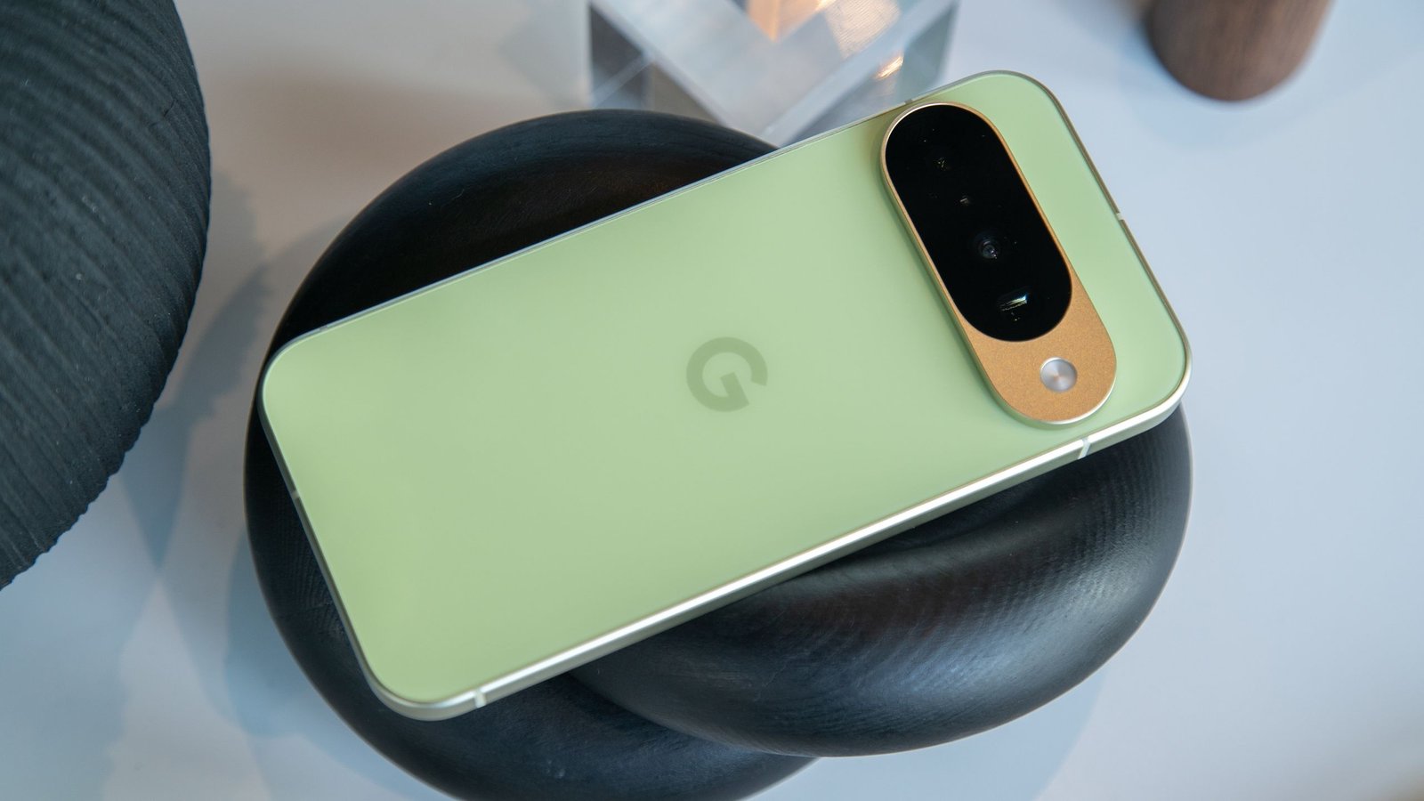 Google Pixel phone displaying a notification about the June security update.