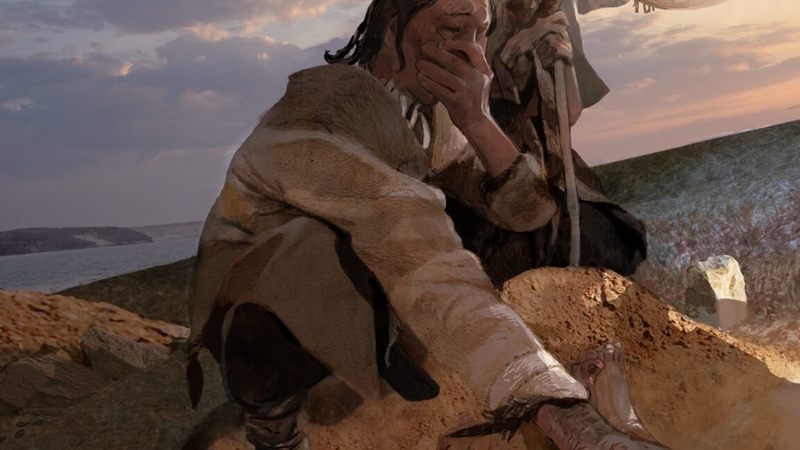 Close-up of ancient human teeth showing signs of disease, linked to the oldest plague outbreak.