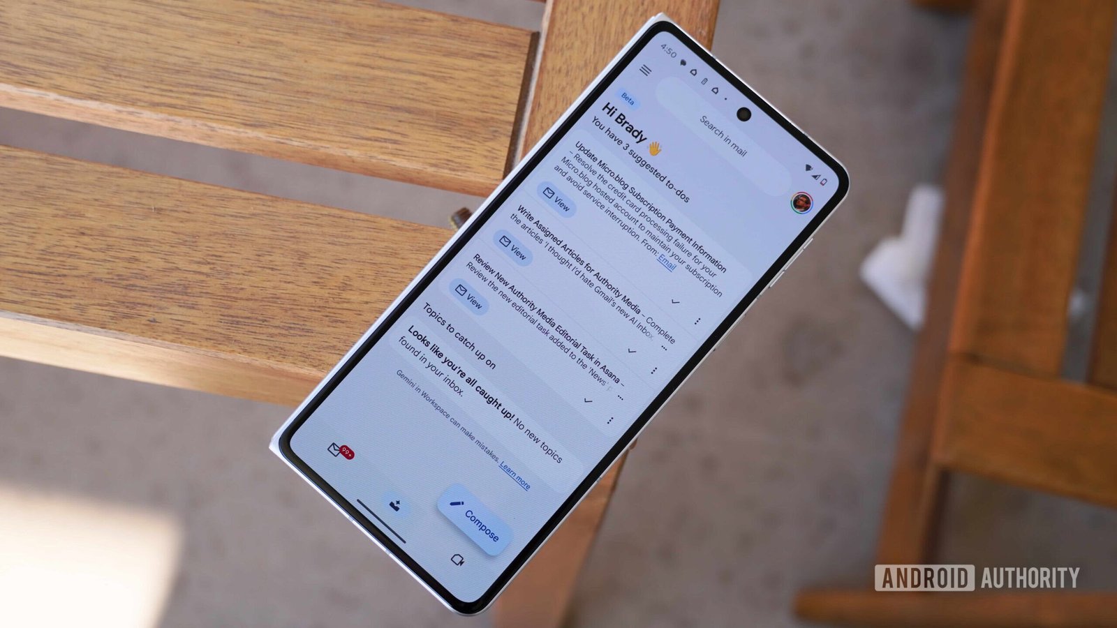 Screenshot of Gmail's AI Inbox feature highlighting smart replies and categorization.