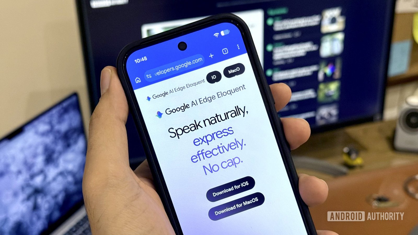 Google AI Edge Eloquent interface showcasing its dictation capabilities.