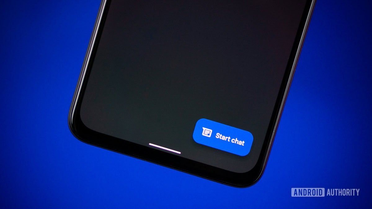 Google Messages app showing a chat conversation with a custom wallpaper set.