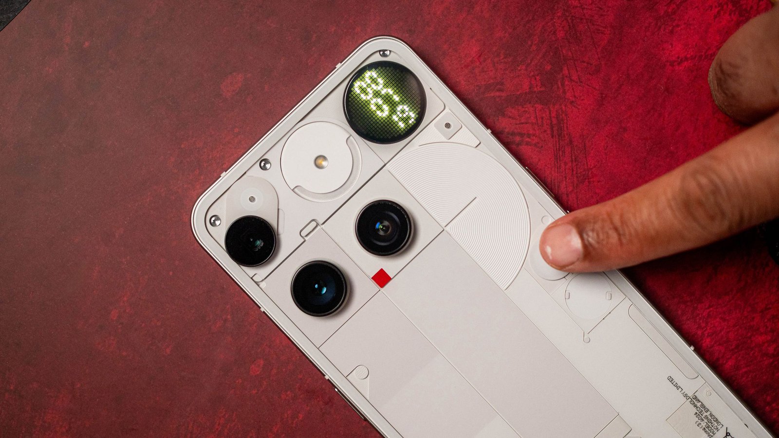 Nothing Phone (3) showing its unique transparent design and Glyph Interface on a discounted Amazon listing.