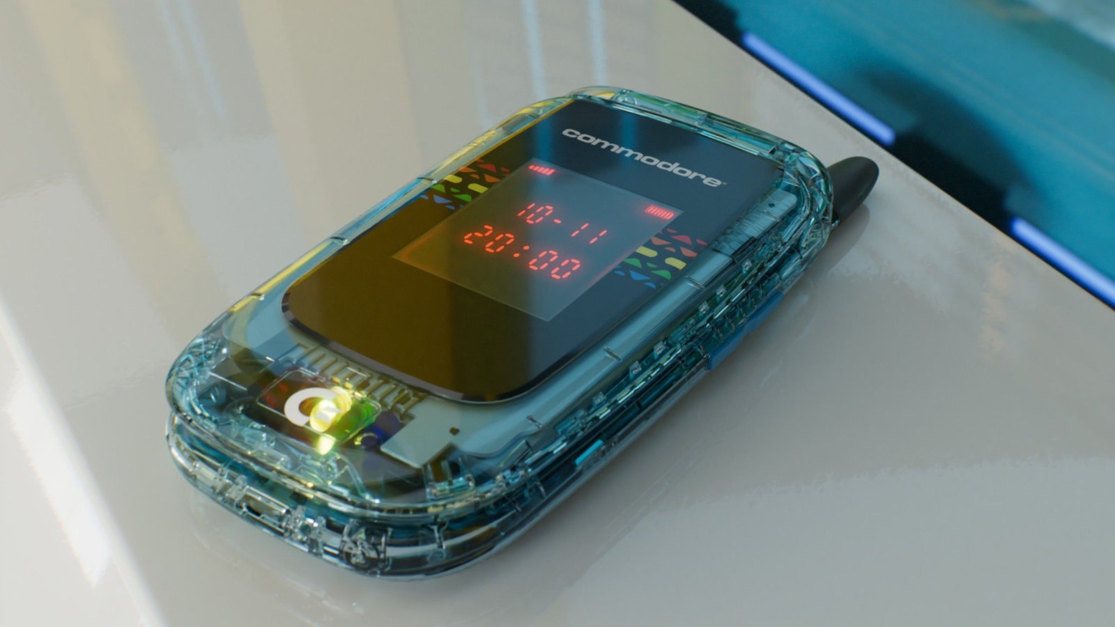 Commodore Callback 8020 phone showing a minimalist interface