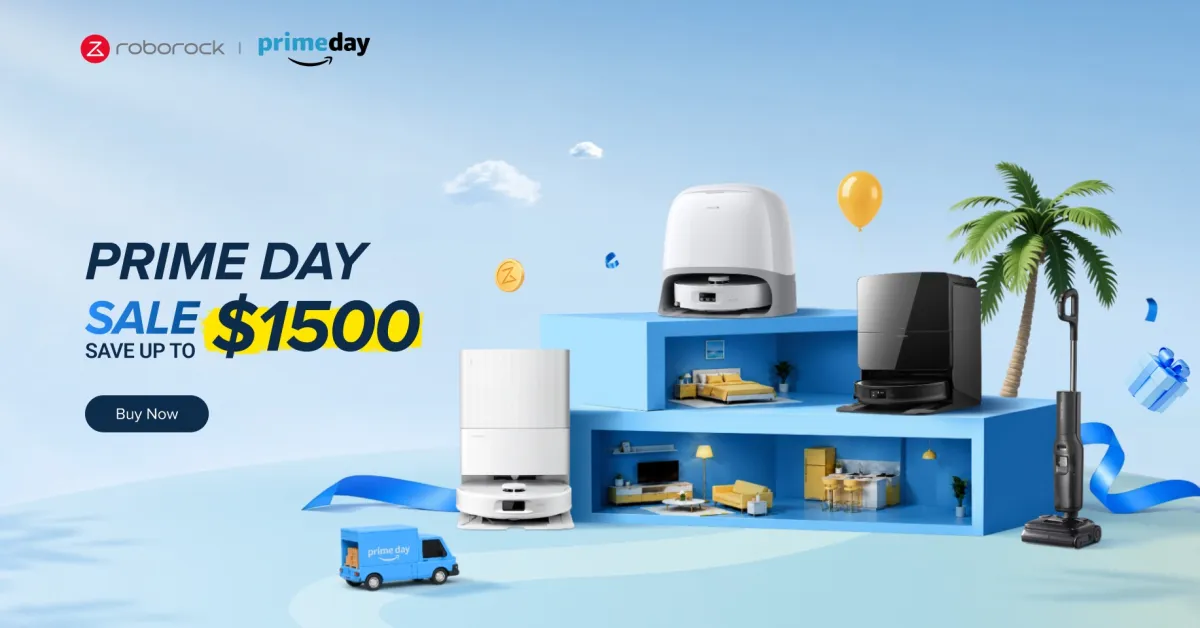 Roborock robot vacuum cleaner on display during Prime Day sale