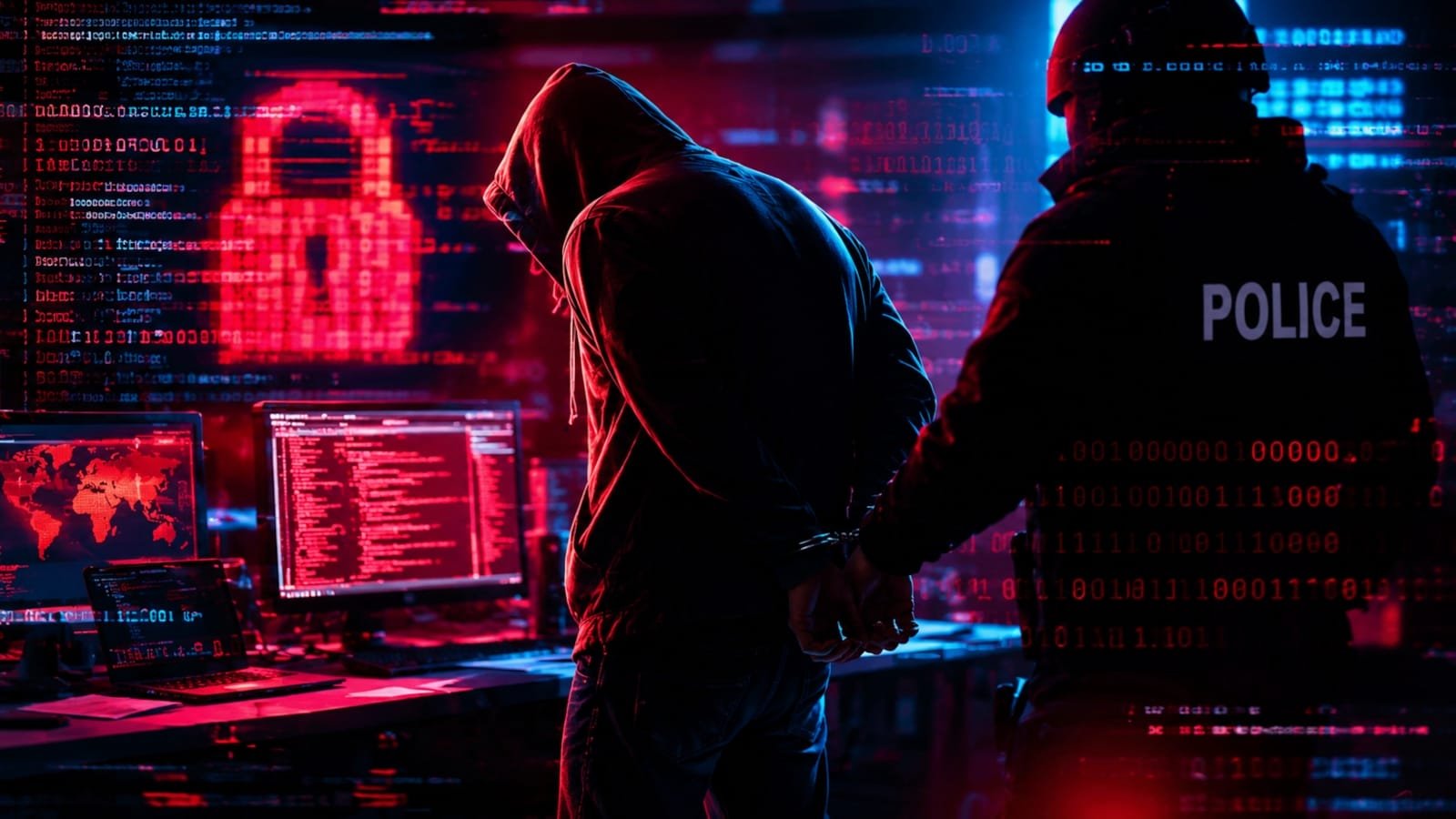 Police officers in Poland arresting individuals suspected of a SIM-swapping gang involved in crypto theft.
