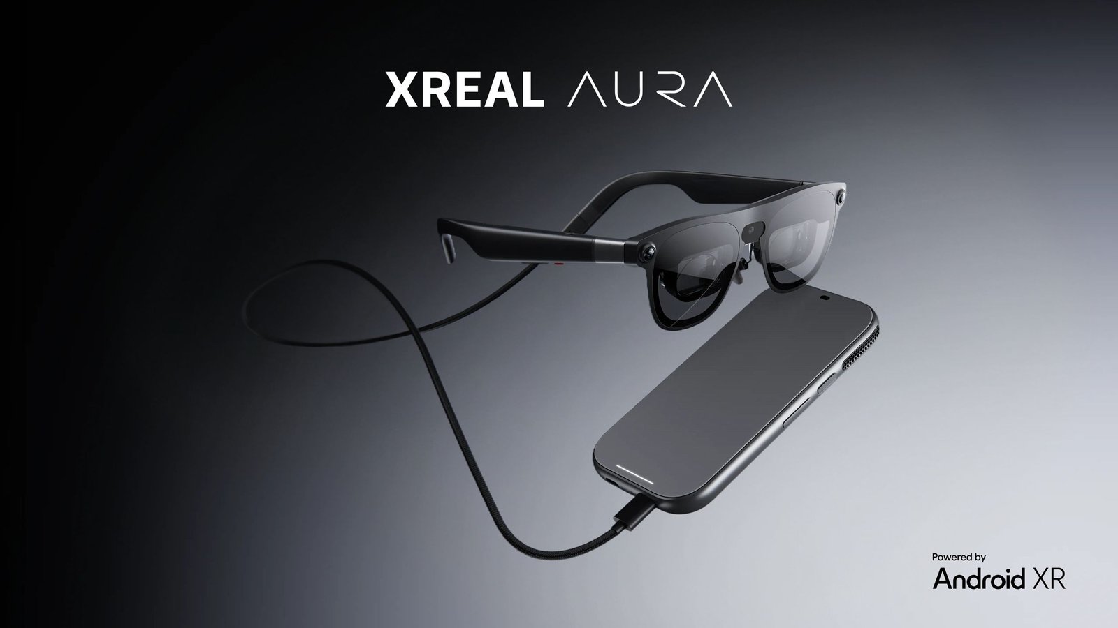 Xreal Aura smart glasses showcasing Android XR and AI features in a lightweight frame