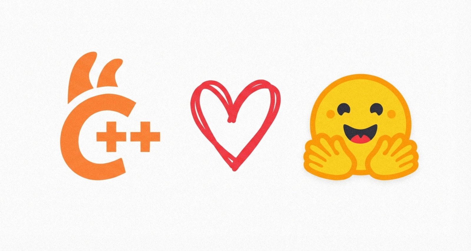 GGML and llama.cpp logos integrated with Hugging Face branding, symbolizing their collaboration to enhance local AI development.