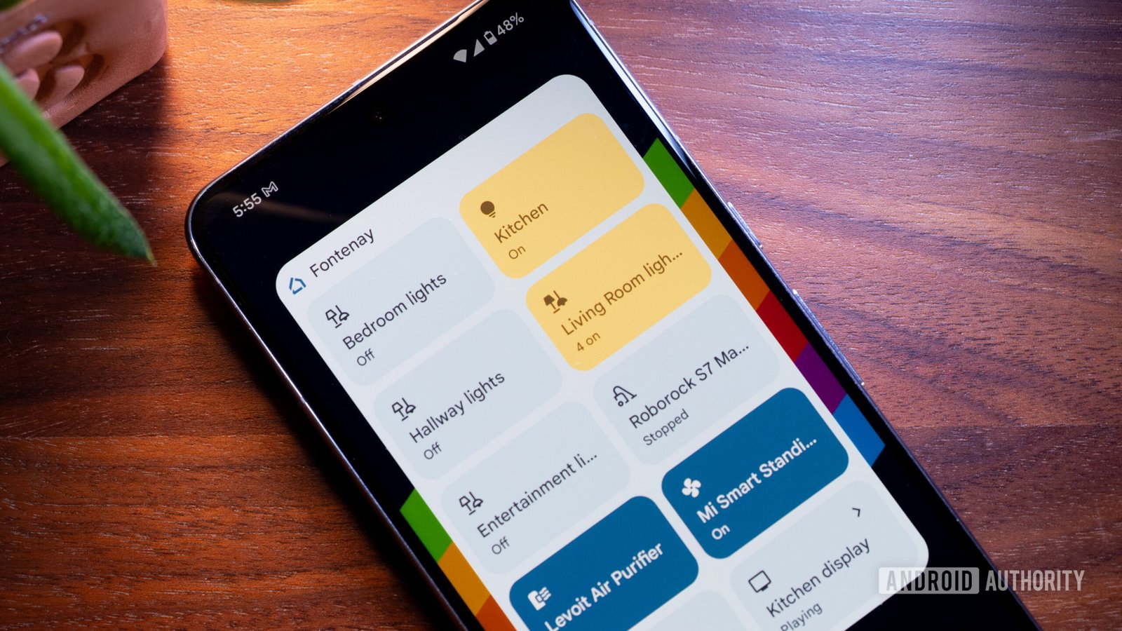Screenshot of the Google Home app on an iOS device showing the automation widget.