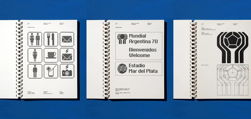 Retro signage design for the Argentina 1978 World Cup, featuring bold typography and a distinct visual identity.