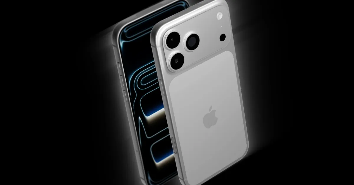 Close-up of the iPhone 18 Pro's main camera lens, highlighting a significant upgrade.
