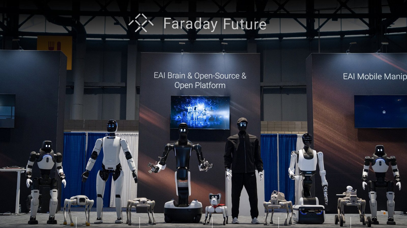 Faraday Future robot with detachable dog head
