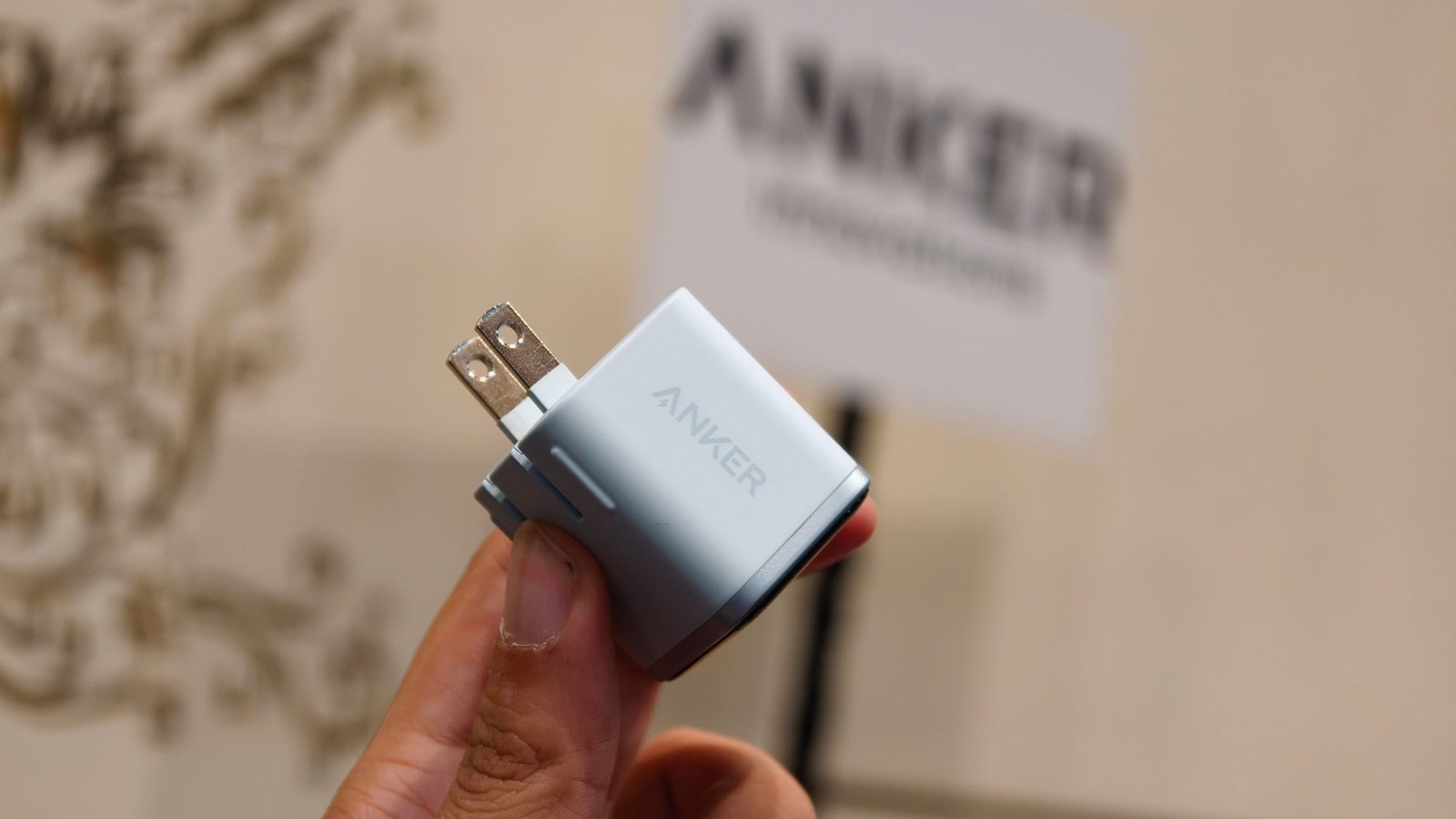 Anker 45W Smart Display Charger on a table with a Prime Day deal tag.